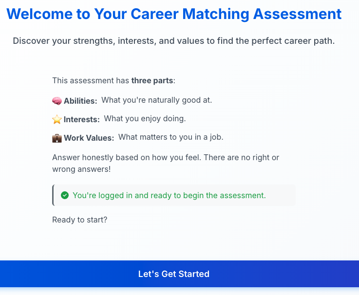 Career Matching Assessment